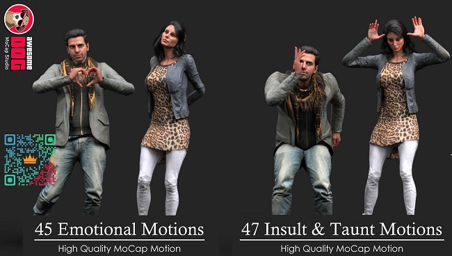 High Quality MoCap Motion: Emotional - Insult and Taunt - Bundle