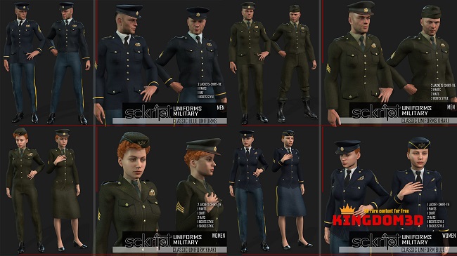 Combo Sckript Uniforms Military Officers