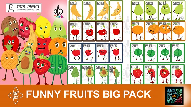 Funny Fruits Big Pack 47 Characters