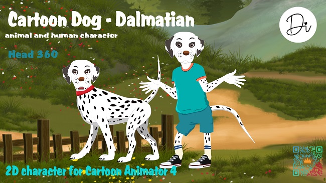 Cartoon dog Dalmatian