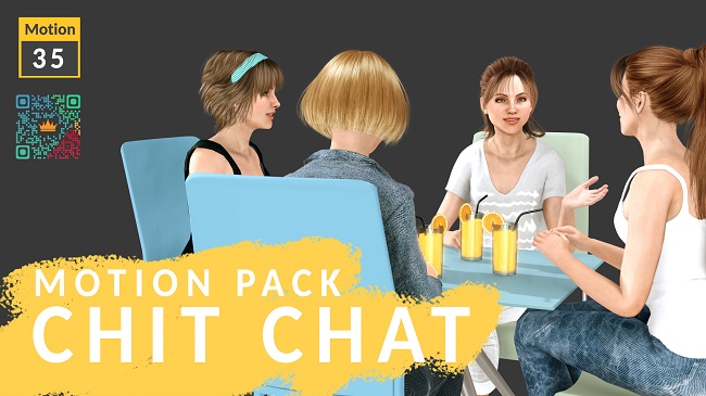 Sitting chit chat pack female