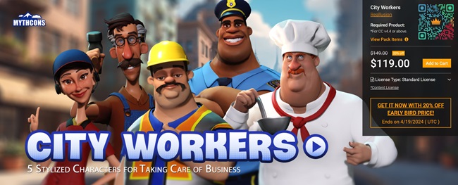 3D Stylized Characters for City Workers
