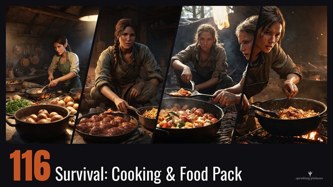 Survival - Cooking Food Pack - 116 Motion Clips